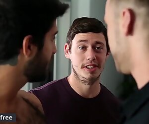 Three Hunks Get Fucked Hard Together After They Just Met - Men.com