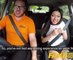 fake Driving school Sexy Japanese Rae Lil Black hot for instructors stiffy