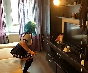 Anime Gadis Perguruan Tinggi bersenang-senang setelah perguruan tinggi dengan tongkat apaan dan penis nyata