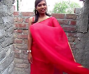 Hottest Bhabhi Sari in a sexy style,Red Color Saree Act