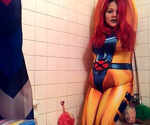 Jean Grey corded Up and Inflated with Water