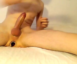 Butt plug cockring and ruined orgasm