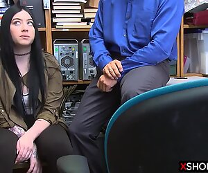 Lying chubby teen thief trades her pussy for freedom