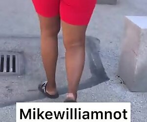 Black milf big booty in red